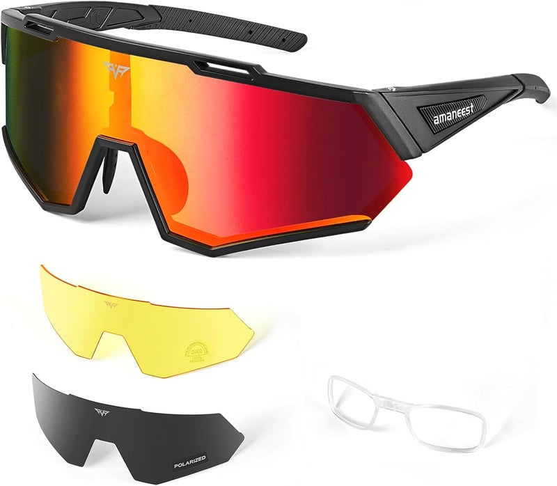 AMANEEST Sunglasses UV Protection Cycling Sunglasses for Men and Women,Impact Resistance Z87.1 for Construction - Image 1